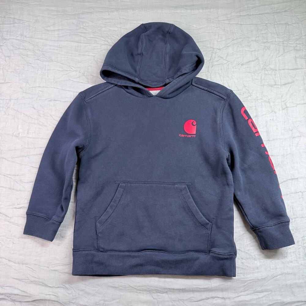 Carhartt Boys Blue Hoodie Size Small 8-10